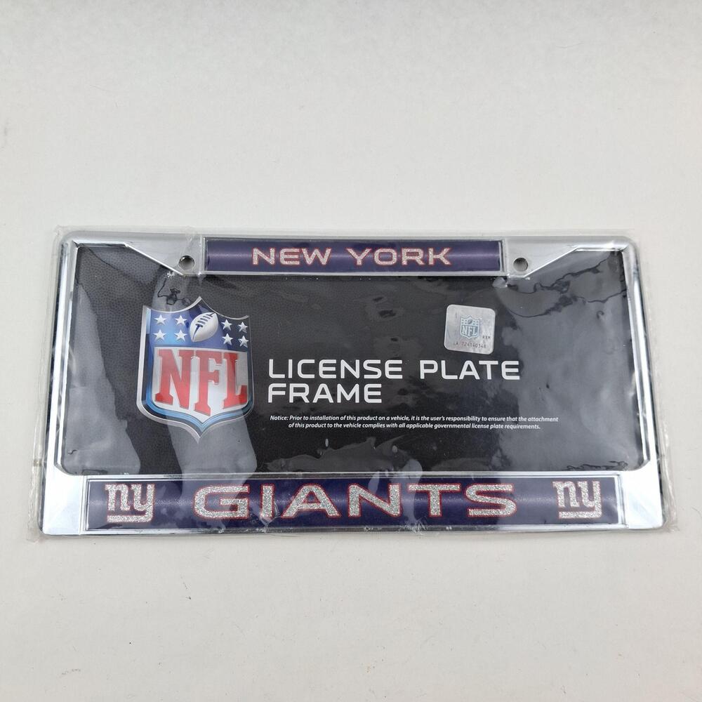 New York Giants License Plate Frame One Size Blue NFL Football Rico Industries